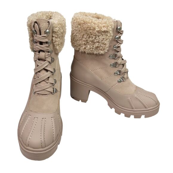 Splendid Mikayla Faux Fur-Lined & Trim Combat Boots - Size 7 - Picture 4 of 13